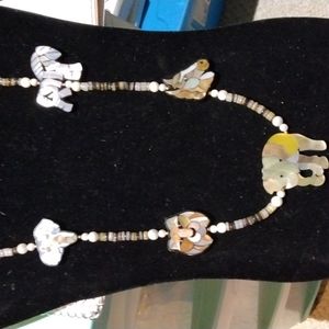 Lee Sands Zoo Safari MOP Necklace and Bracelet Set